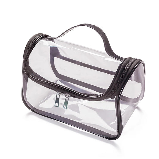 Trousse de Toilette en PVC Transparent avec Poignée