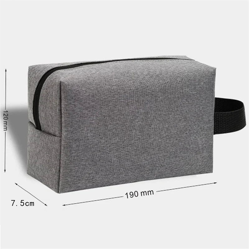 Trousse de Toilette Voyage en Tissu Noir avec Poignée
