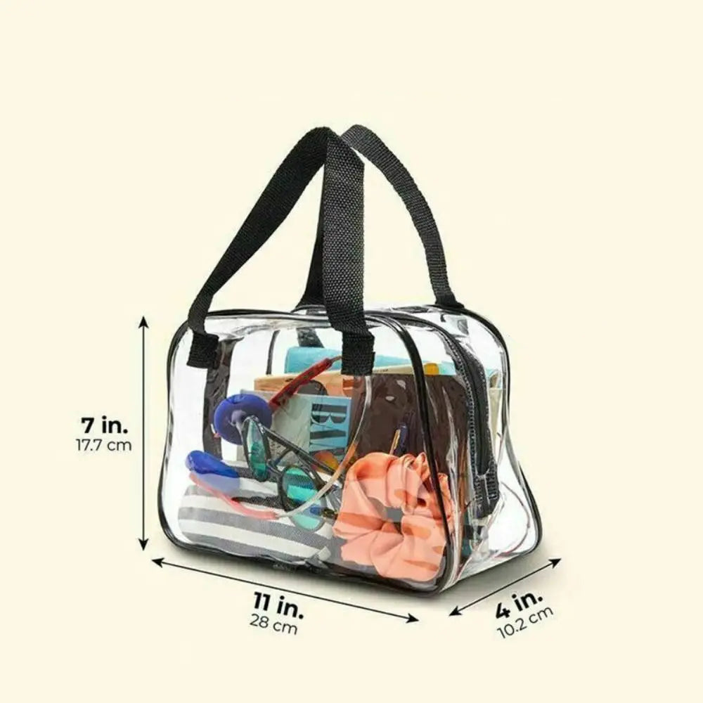 Grande Trousse de Toilette Voyage en PVC Transparent avec Poignées