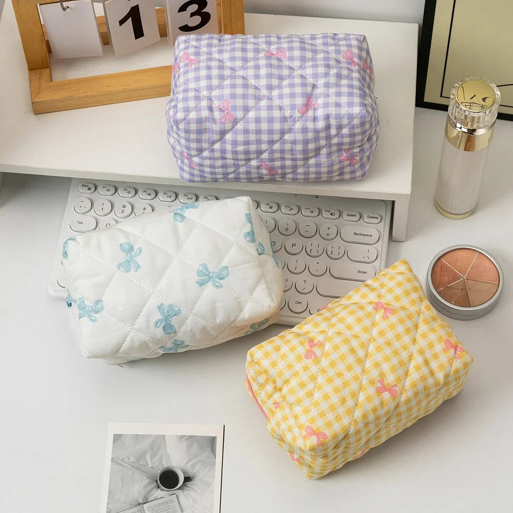 Trousse de Toilette Compacte en Tissu Bleu avec Zip