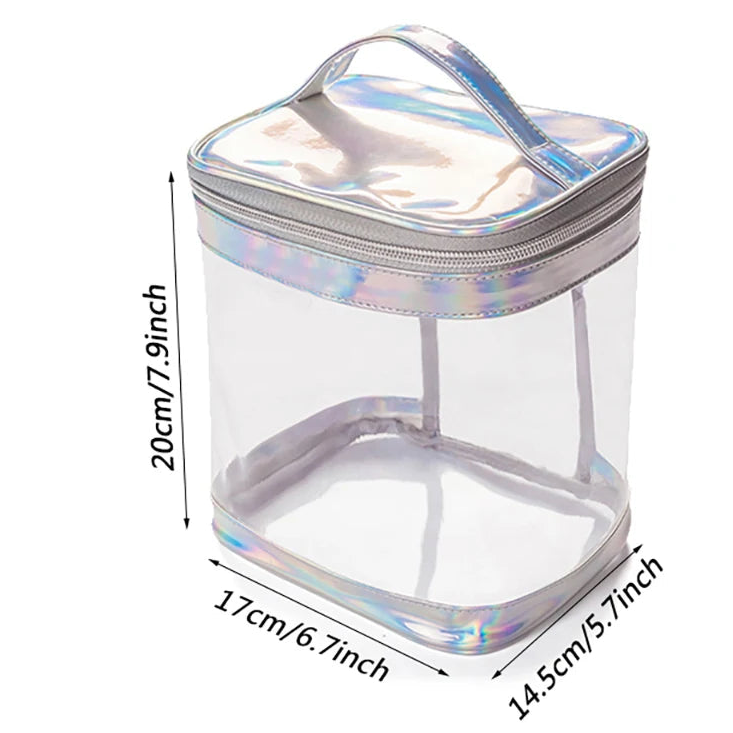 Trousse de Toilette Voyage en PVC Noir avec Poignée