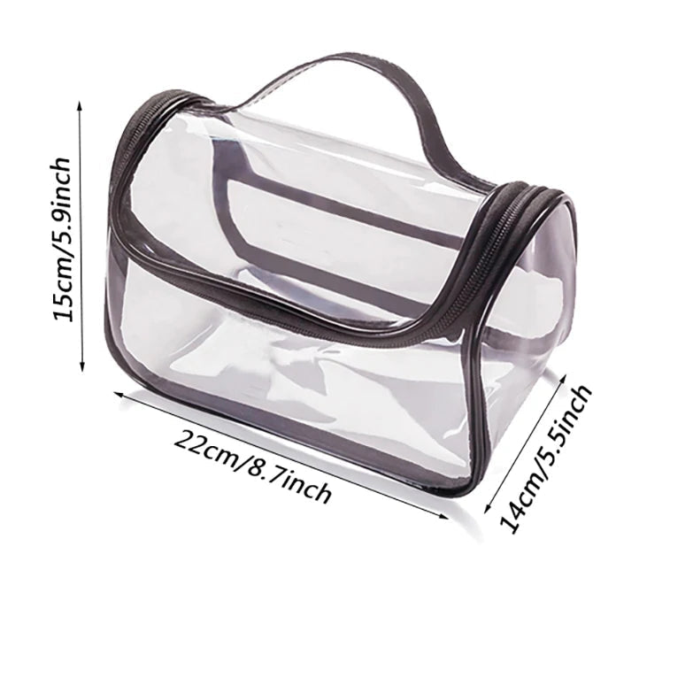 Trousse de Toilette en PVC Transparent avec Poignée