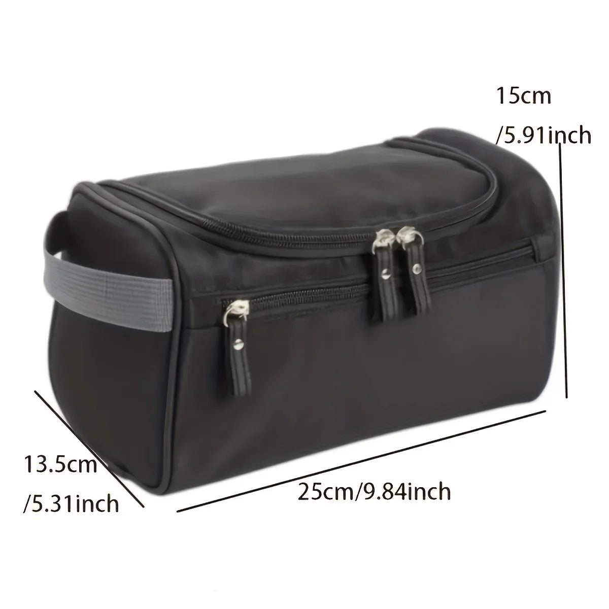 Trousse de Toilette Imperméable Noire Compacte à Suspendre