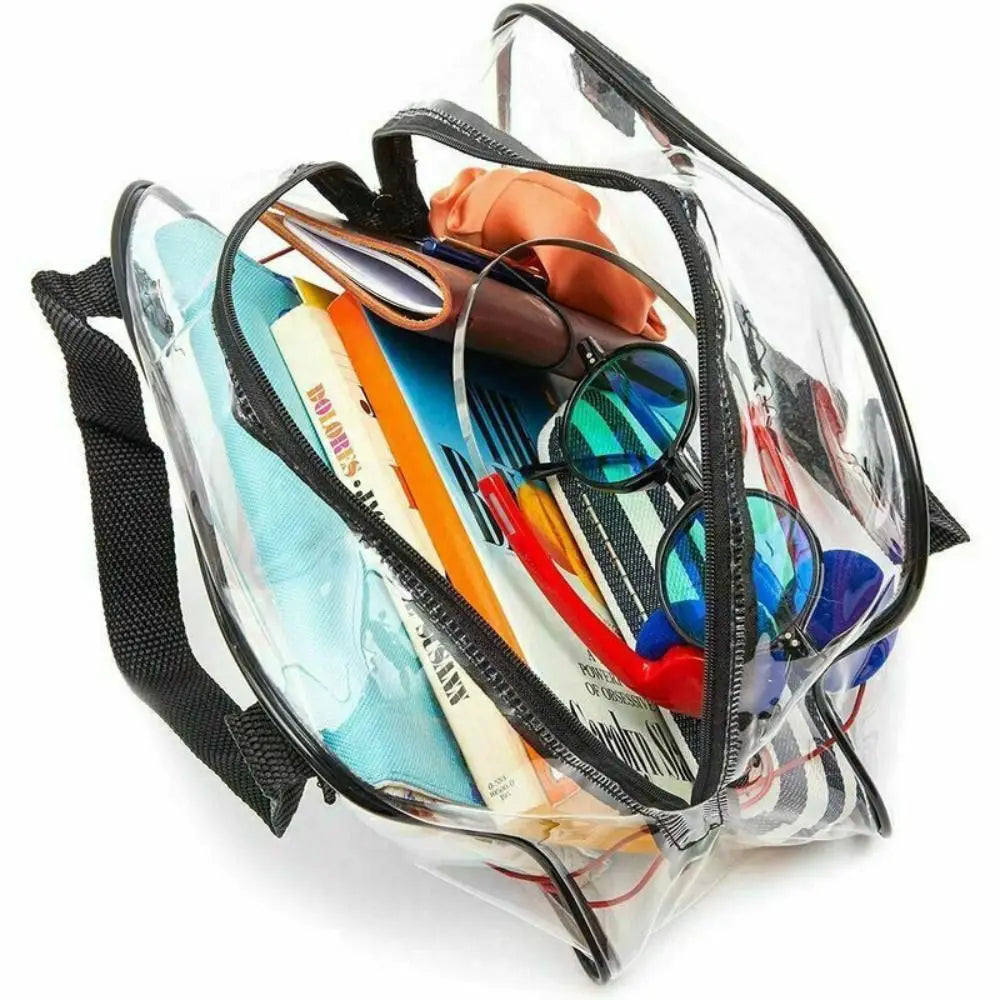 Grande Trousse de Toilette Voyage en PVC Transparent avec Poignées