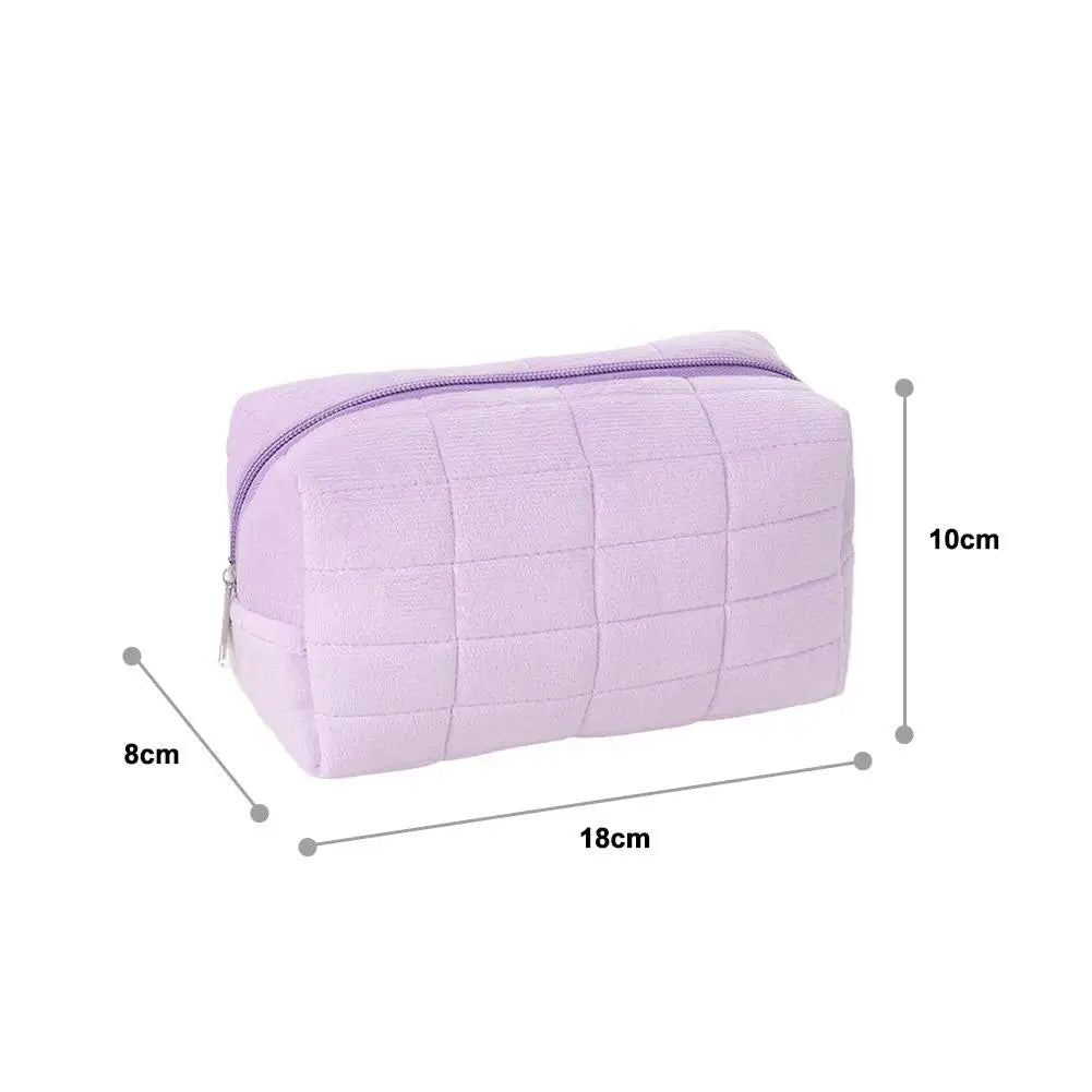 Trousse de Toilette Voyage en Tissu Bleu Marine Matelassée