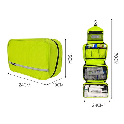 Grande Trousse de Toilette à Suspendre Polyester Orange avec 3 Compartiments