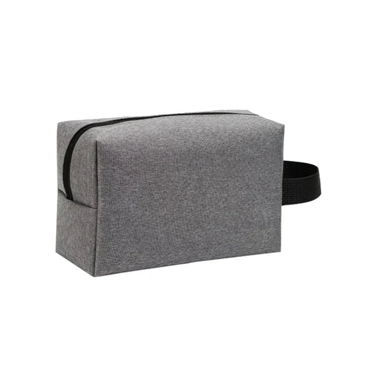 Trousse de Toilette Voyage en Tissu Gris avec Poignée