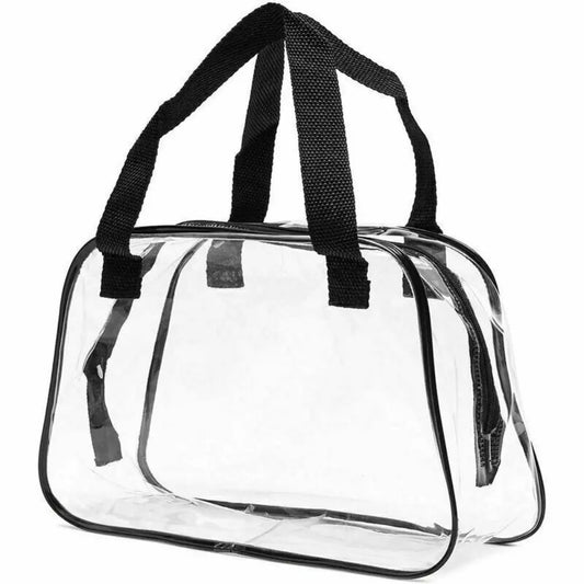 Grande Trousse de Toilette Voyage en PVC Transparent avec Poignées