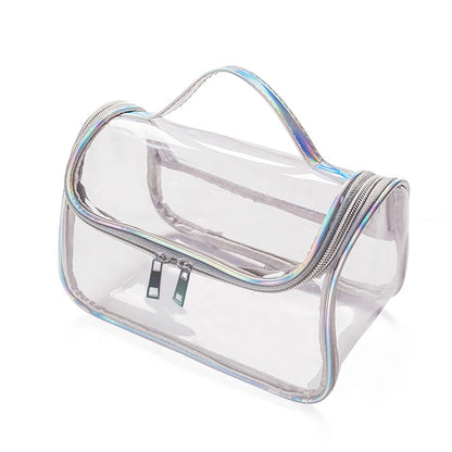 Grande Trousse de Toilette Voyage en PVC Transparent avec Poignée