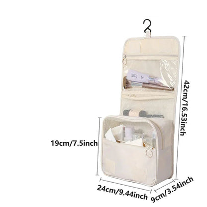 Grande Trousse de Toilette à Suspendre Nylon Bleu avec Crochet