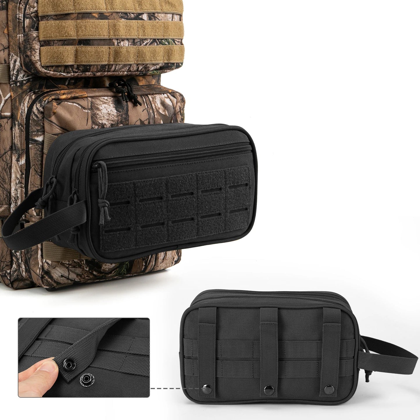 Trousse de Toilette Voyage en Tissu Camouflage avec 2 Compartiments