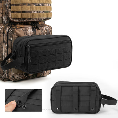 Trousse de Toilette Voyage en Tissu Camouflage avec 2 Compartiments