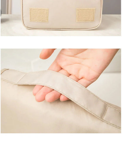 Trousse de Toilette à Suspendre en Tissu Rose avec Crochet