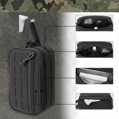 Trousse de Toilette Voyage en Tissu Camouflage avec 2 Compartiments