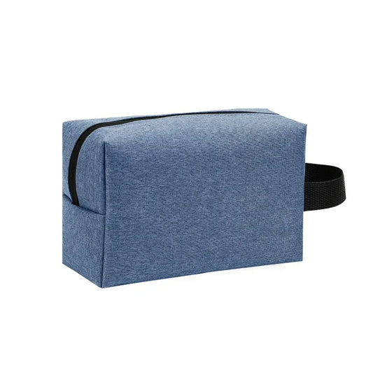Trousse de Toilette Voyage en Tissu Bleu avec Poignée