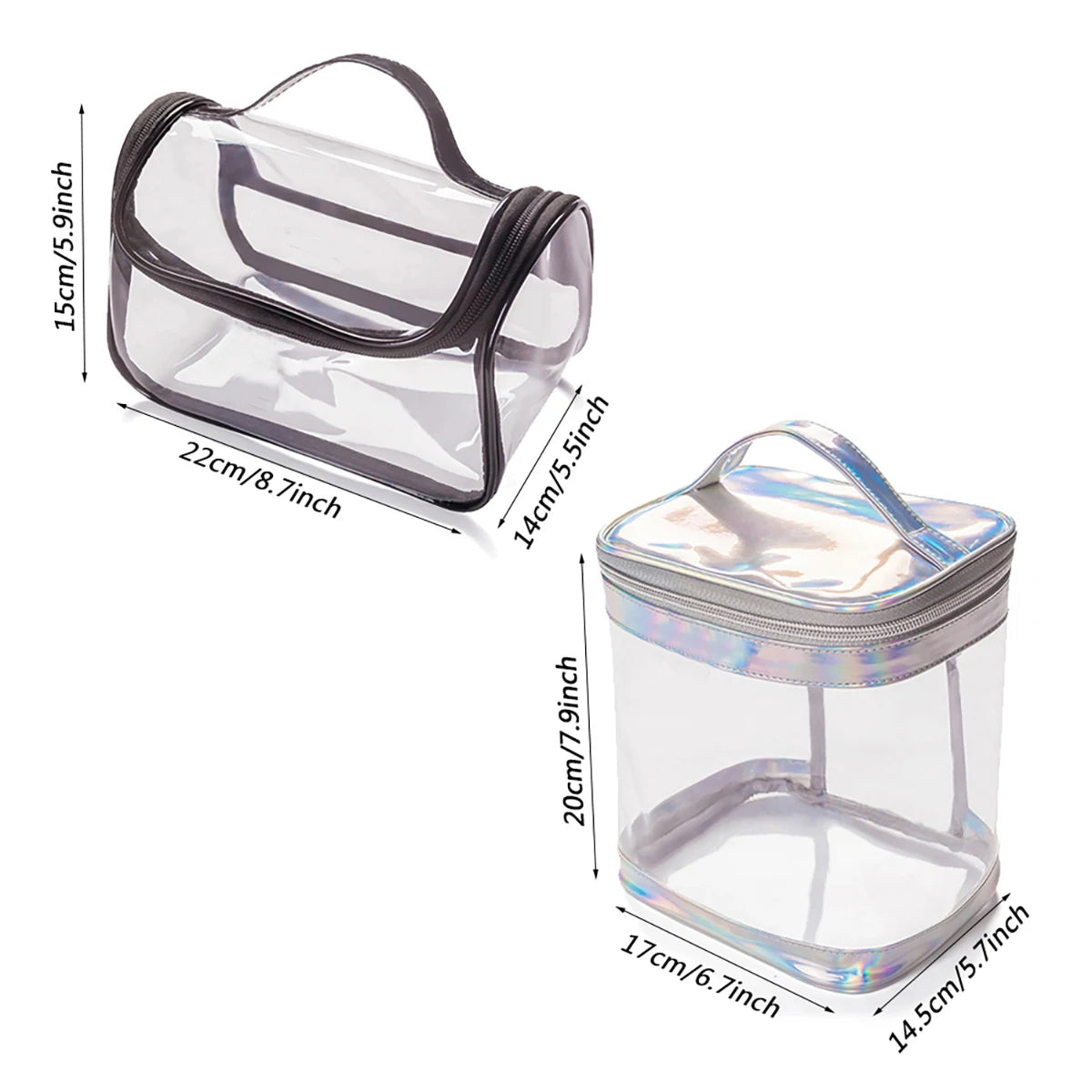 Trousse de Toilette Voyage en PVC Transparent avec Poignée