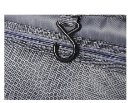 Trousse de Toilette Voyage en Tissu Noir avec Poignée et Poche Frontale