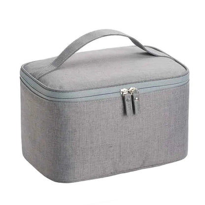 Grande Trousse de Toilette Voyage en Tissu Gris avec Poignée