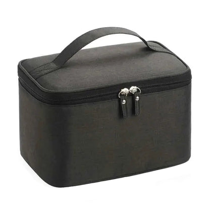 Grande Trousse de Toilette Voyage en Tissu Noir avec Poignée