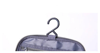 Trousse de Toilette Voyage en Tissu Noir avec Poignée et Poche Frontale