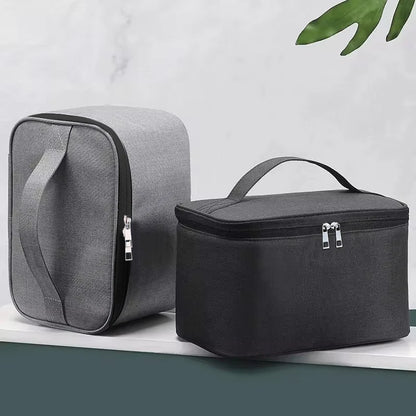 Grande Trousse de Toilette Voyage en Tissu Noir avec Poignée