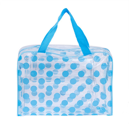 Trousse de Toilette Voyage Transparent Bleu avec Poignées