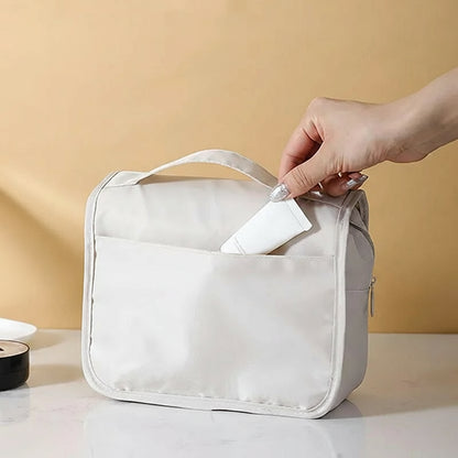 Trousse de Toilette à Suspendre en Tissu Rose avec Crochet