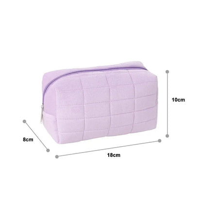 Trousse de Toilette Voyage en Tissu Bleu Marine Matelassée